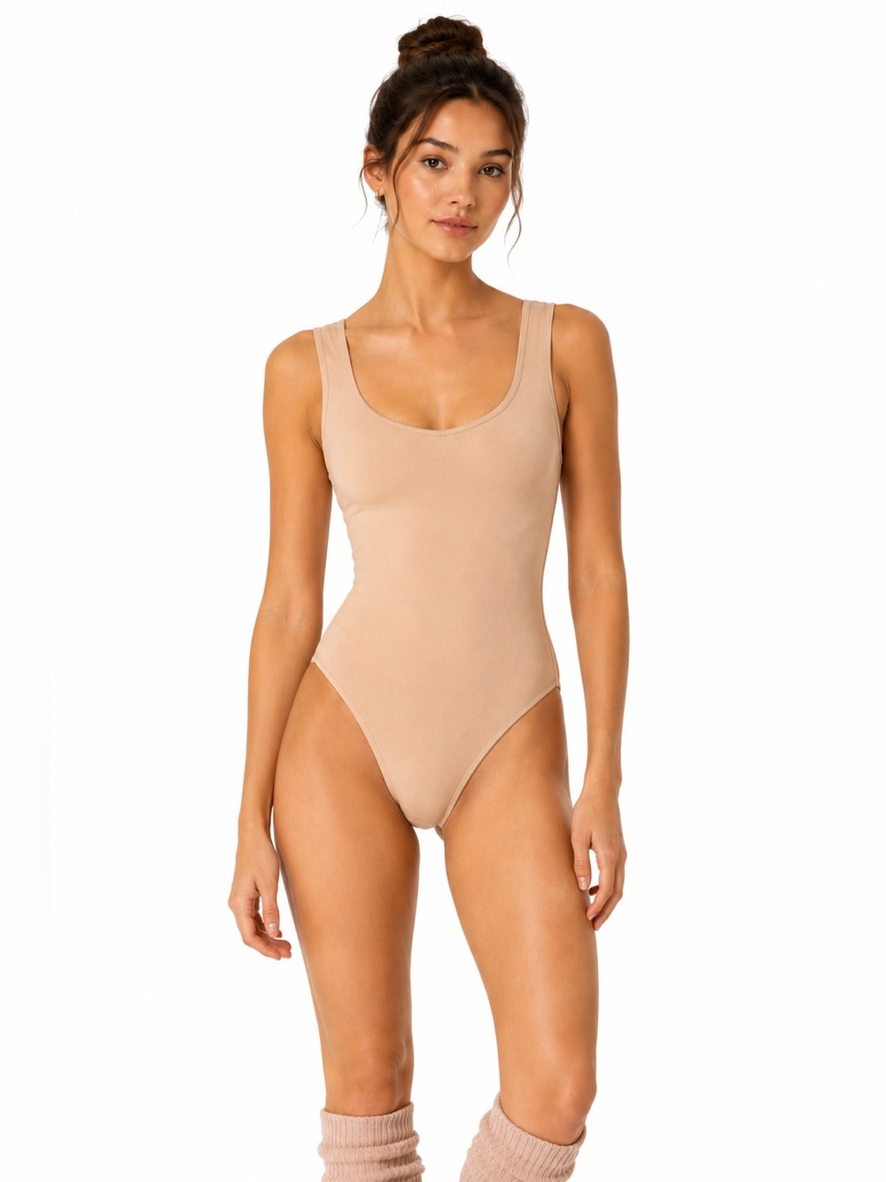 Capezio Nude Balletcore Tank Leotard Bodysuit NWT Size L